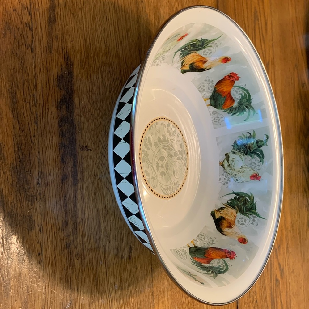 Golden Rabbit by Rebecca Baer Large 13 1/2”Serving/Basin Porcelain Enamel Bowl